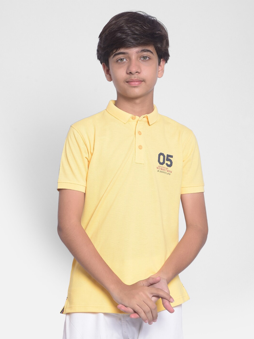 

Crimsoune Club Boys Polo Collar Casual T-shirt, Yellow