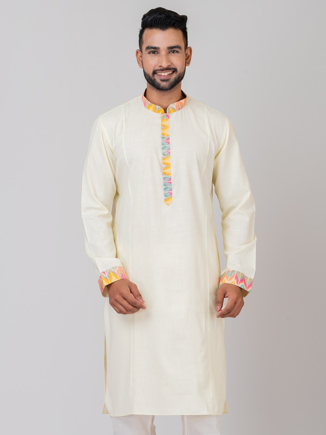 

HU - Handcrafted Uniquely Regular Kurta with Pyjamas, Yellow