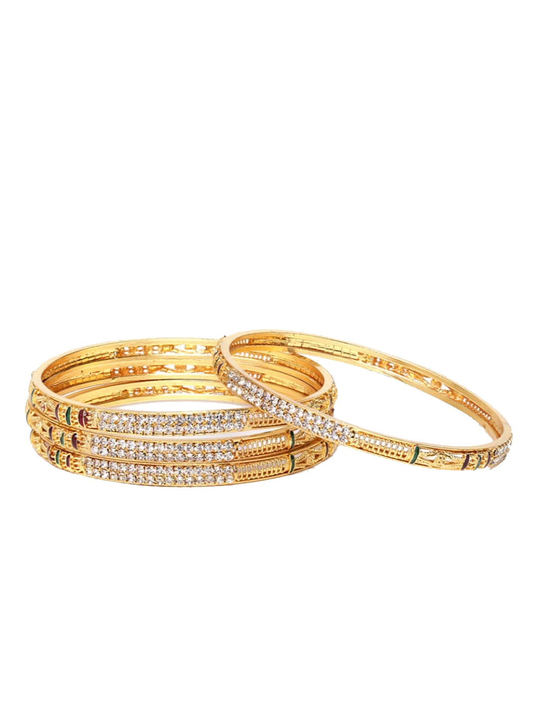 

Anouk Set Of 4 Gold Plated Stone Studded Bangles