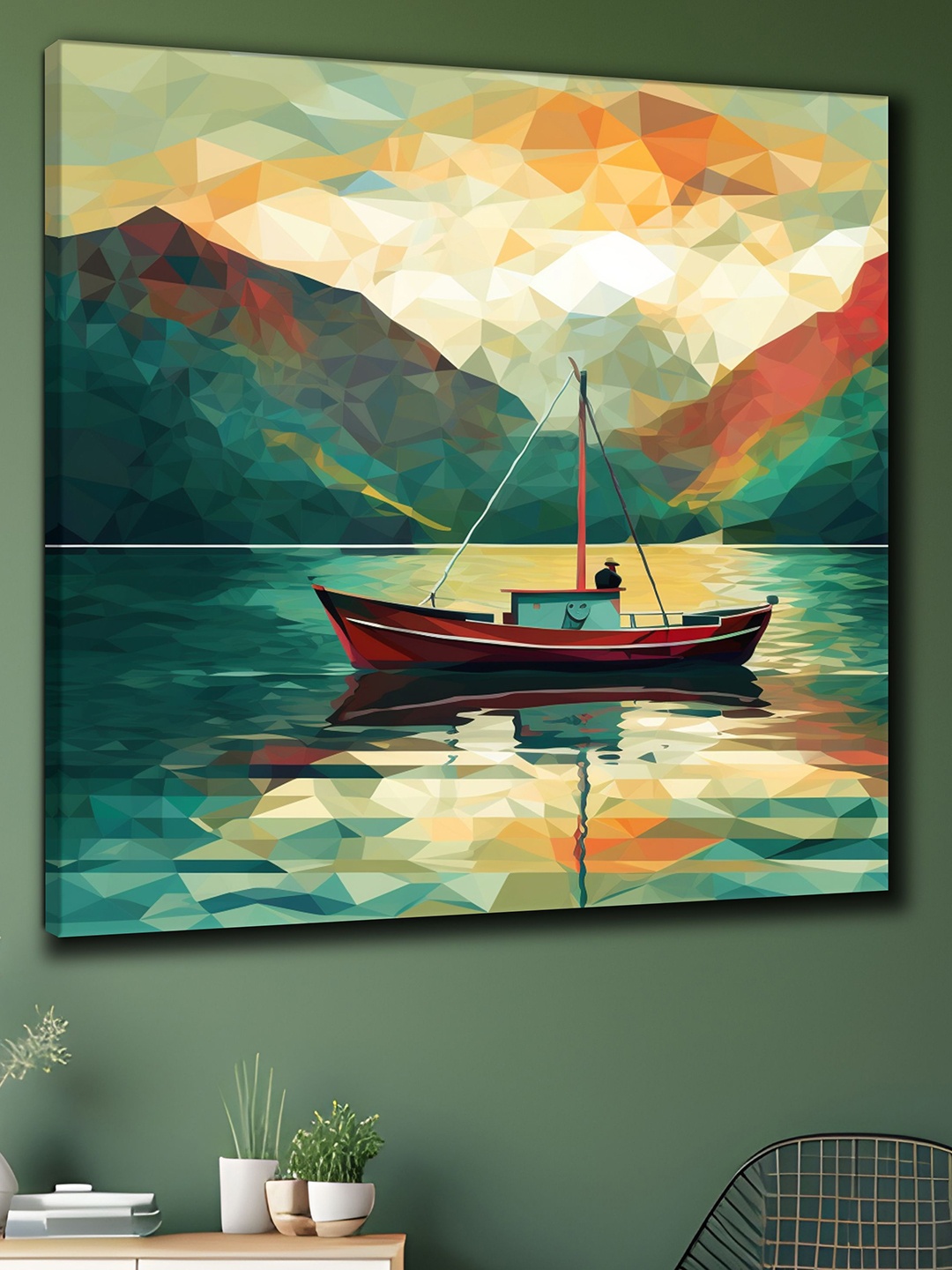 

SAF Green & Yellow Wooden Framed Nature Canvas Wall Art