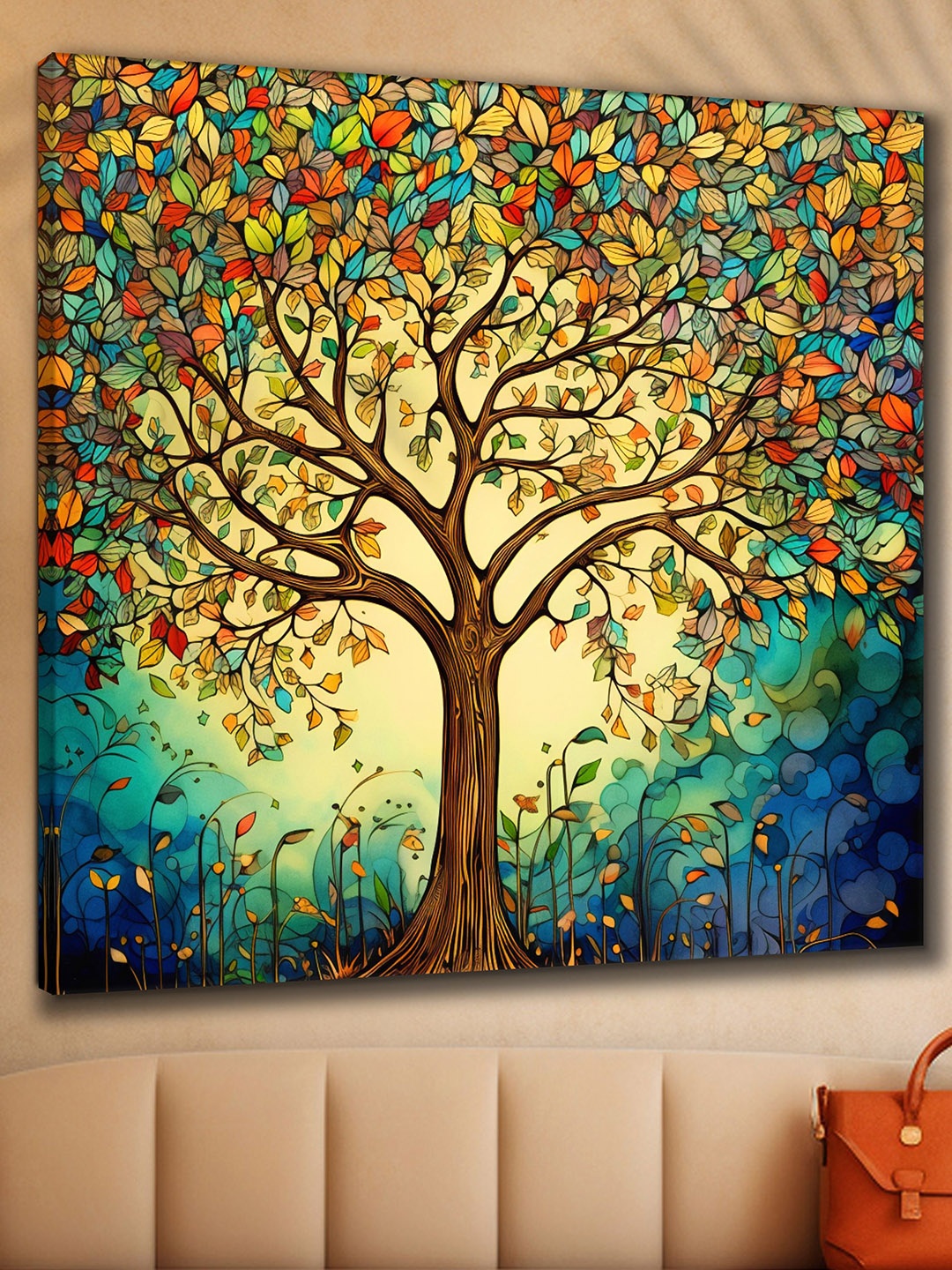 

SAF Wooden Framed Nature Art Canvas Painting Wall Art, Brown