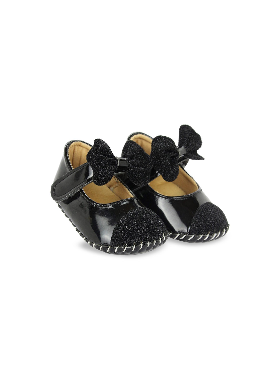 

BAESD Infant Girls Bow Embellished Anti-Slip Lightweight Sandal Booties, Black