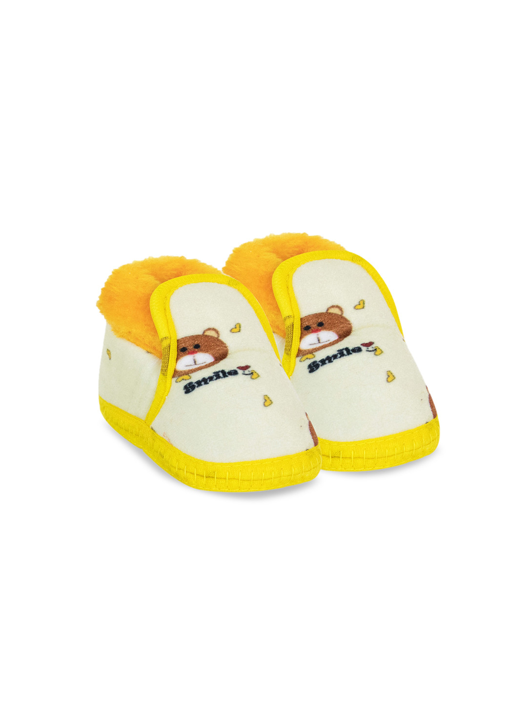 

BAESD Infants Printed Velvet Fur Anti-Slip Booties, White