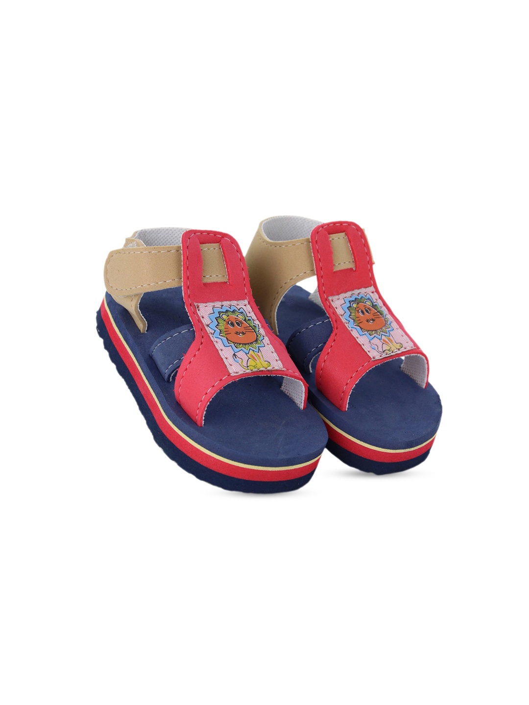 

BAESD Infants Printed Chu Chu Musical Sound Lightweight Anti-Slip Sole Comfort Sandals, Red