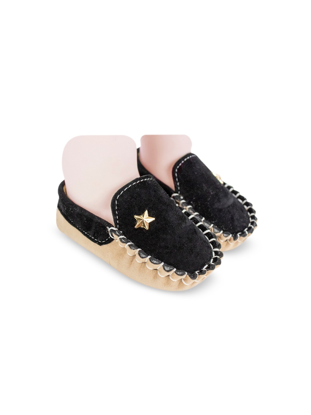 

BAESD Infant Boys Colourblocked Loafer Booties, Black