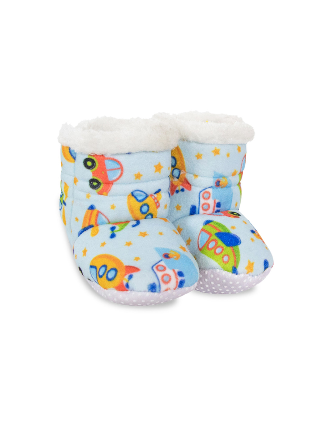 

BAESD Infants Printed Velvet Fur Anti-Slip Booties, Blue