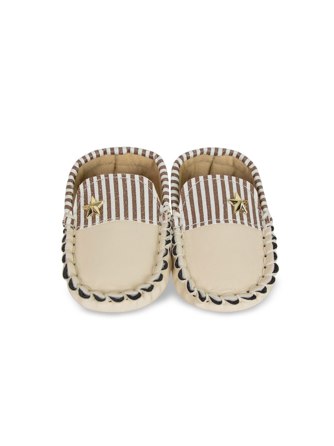 

BAESD Infant Boys Striped Loafer Booties, Beige