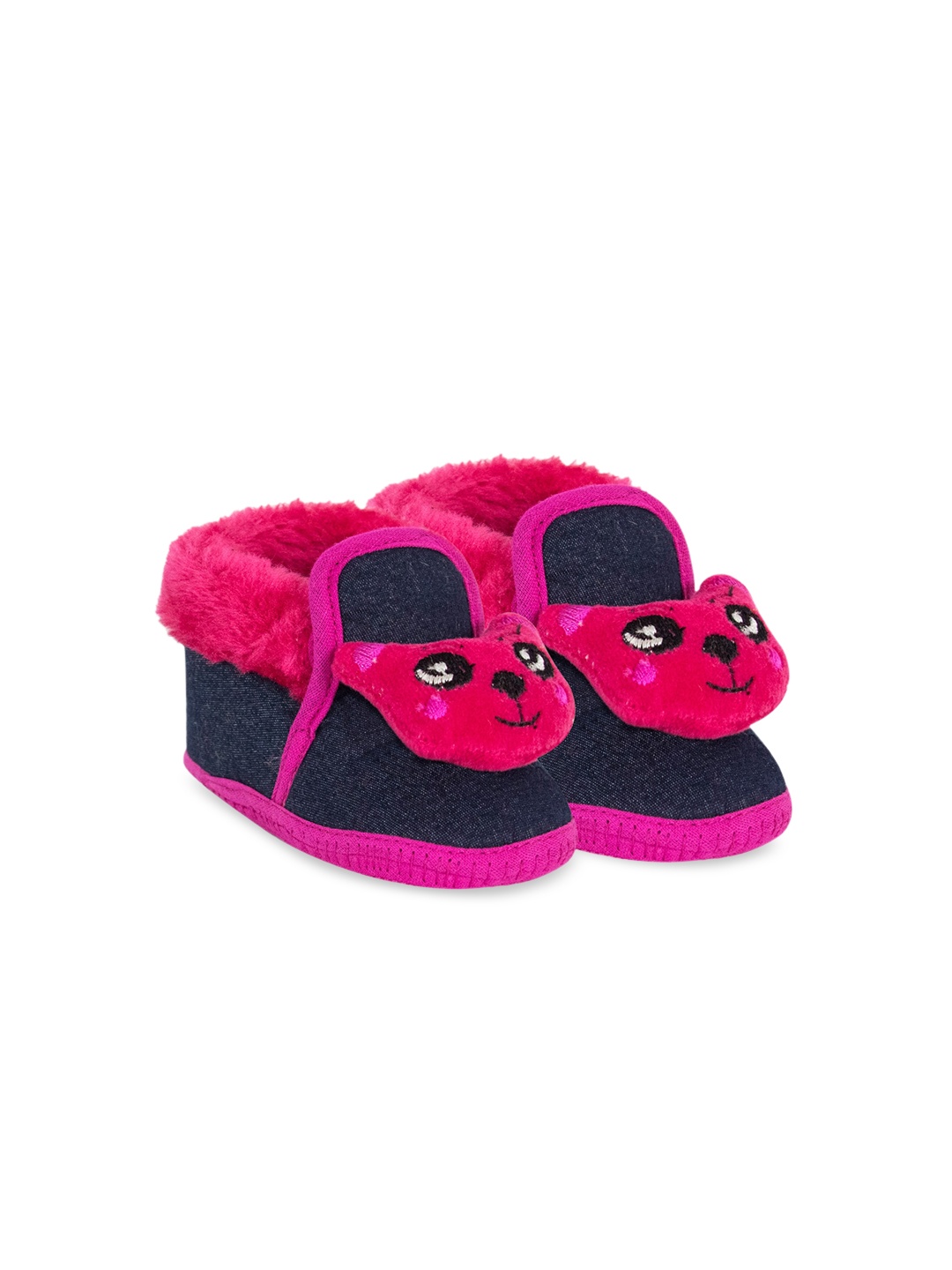 

BAESD Infants Teddy Face Cotton Fur Anti-slip Booties, Pink