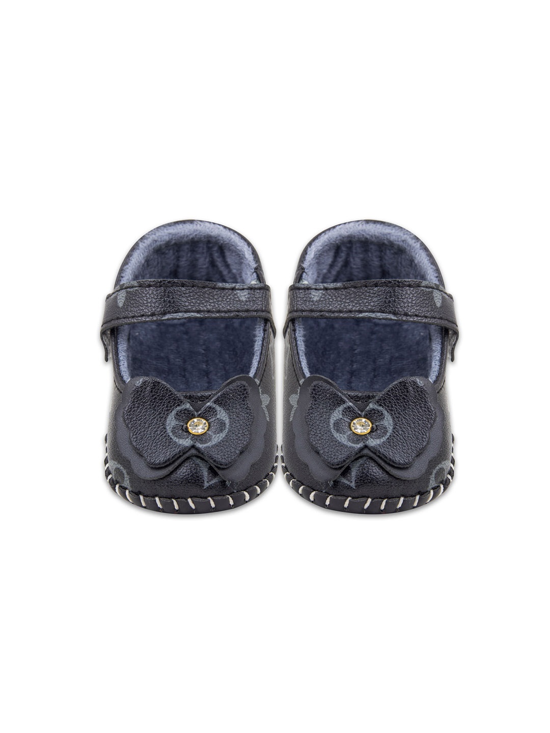

BAESD Infant Girls Printed Bow Detail Booties, Black