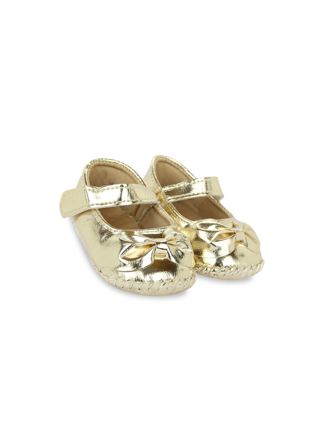 

BAESD Infant Girls Bow Embellished Lightweight Anti-Slip Booties, Gold
