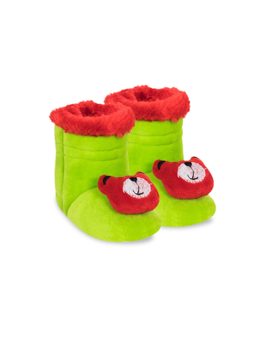 

BAESD Instants Teddy Face Velvet Fur Ankle Booties, Fluorescent green