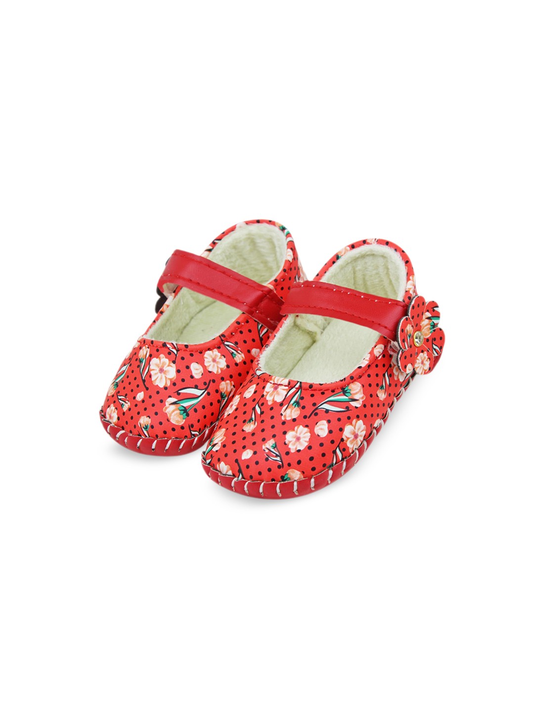 

BAESD Infant Girls Floral Printed Ballerina Booties, Red