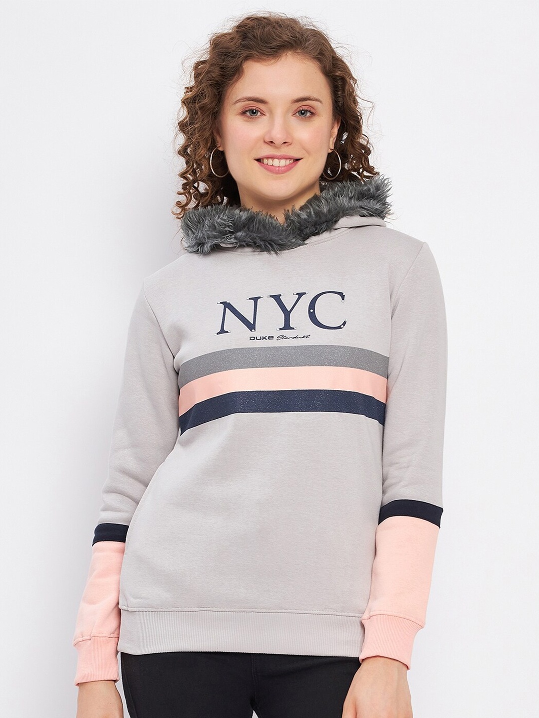 

Duke Typography Printed Hooded Sweatshirt, Grey