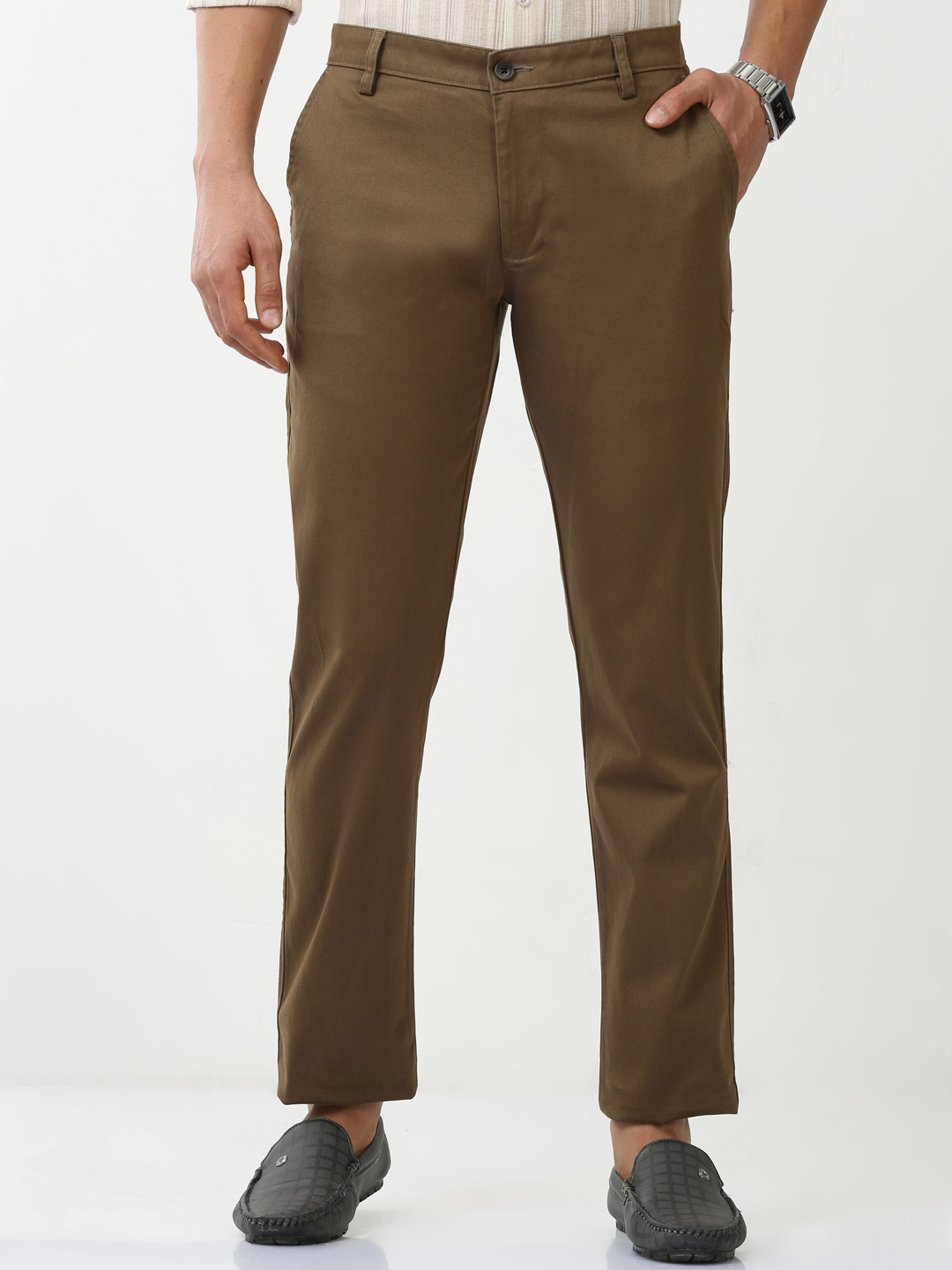

Classic Polo Men Mid-Rise Cotton Chinos Trousers, Khaki
