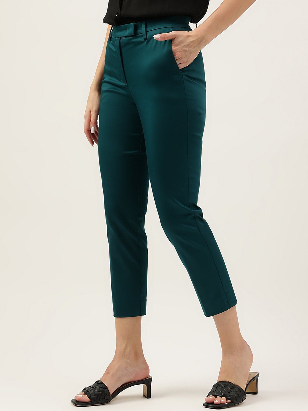 

Marks & Spencer Women High-Rise Trousers, Green
