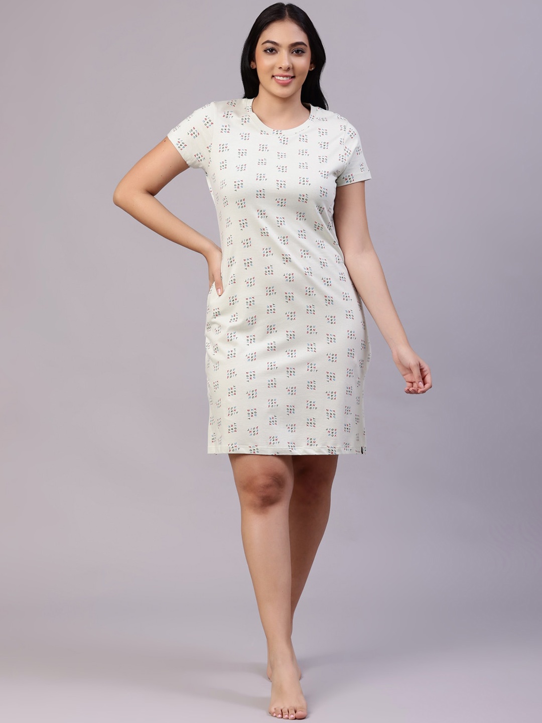 

TITTLI Conversational Printed Longline Nightdress, White
