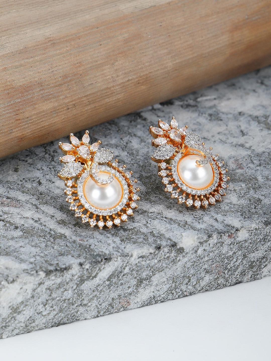 

Adwitiya Collection Gold-Plated Classic Studs Earrings