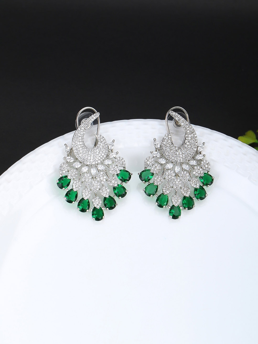 

Adwitiya Collection Rhodium-Plated Classic Drop Earrings, Silver