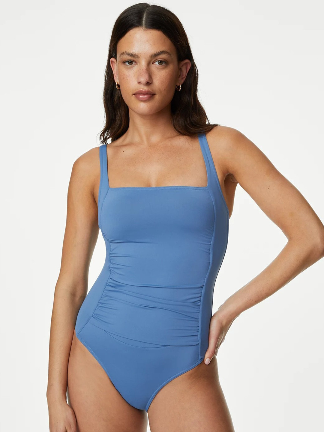 

Marks & Spencer Square Neck Bodysuit Swimwear, Blue