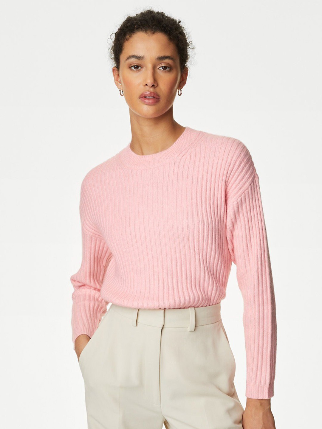 

Marks & Spencer Ribbed Pullover Sweater, Pink