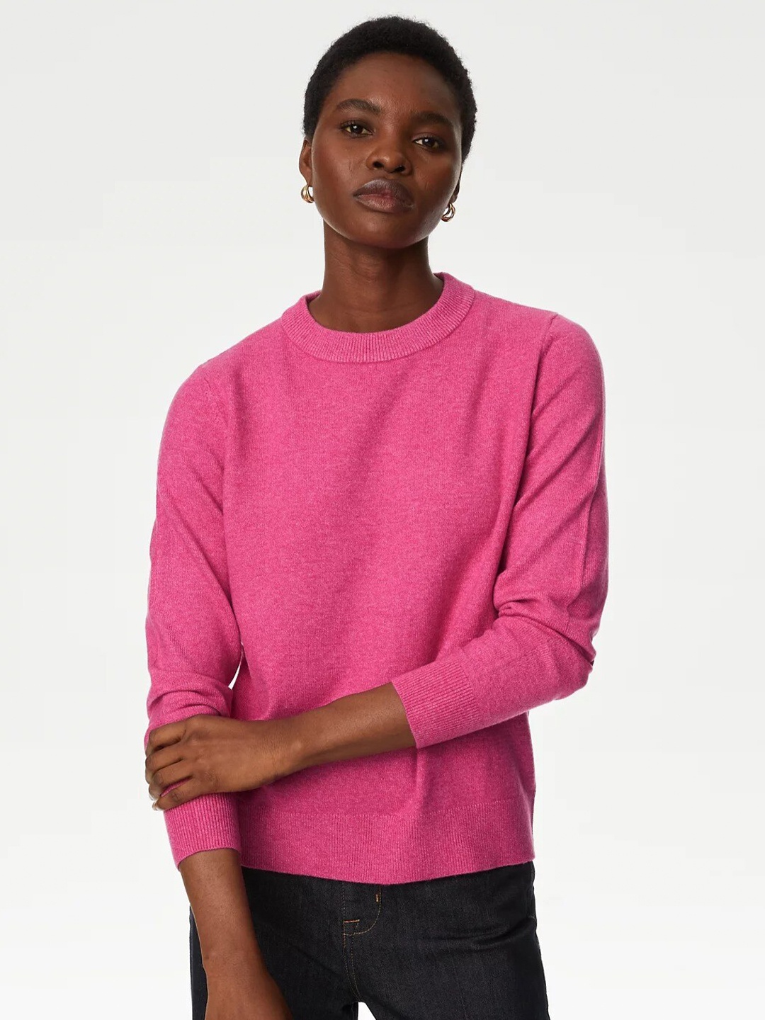 

Marks & Spencer Round Neck Pullover Sweater, Pink