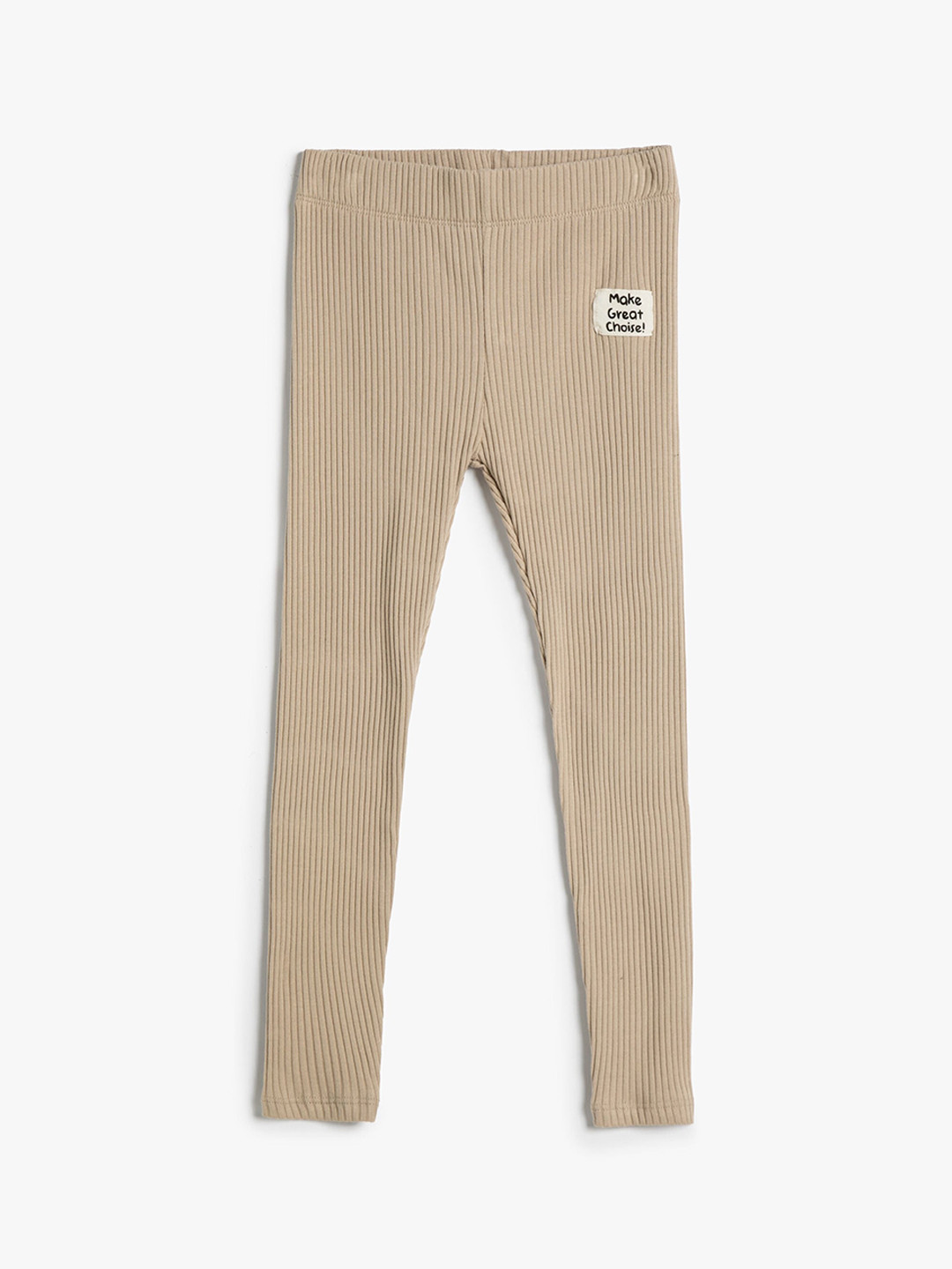 

Koton Girls Self Design Ankle-Length Leggings, Beige