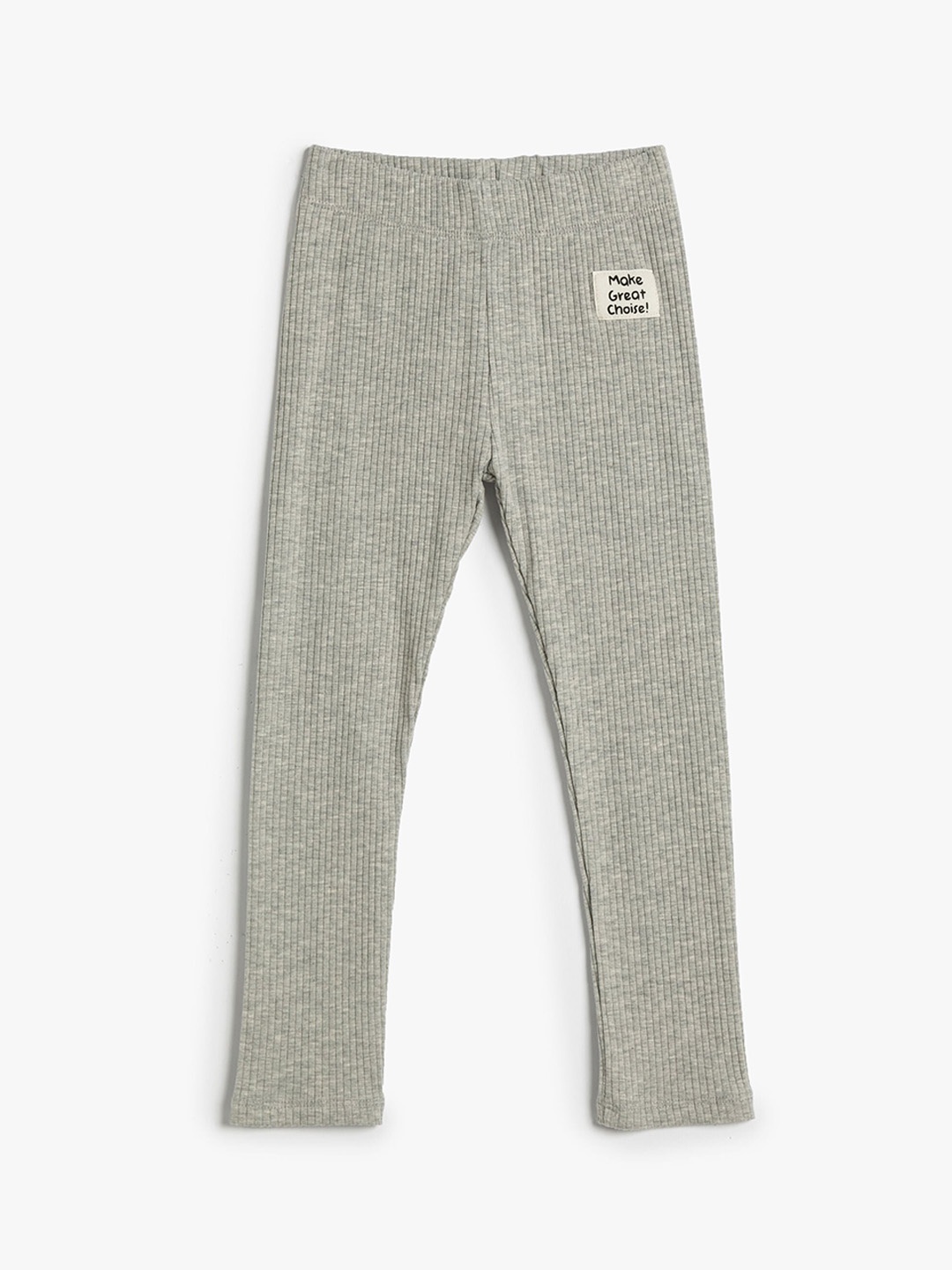 

Koton Girls Self Design Ankle-Length Leggings, Grey