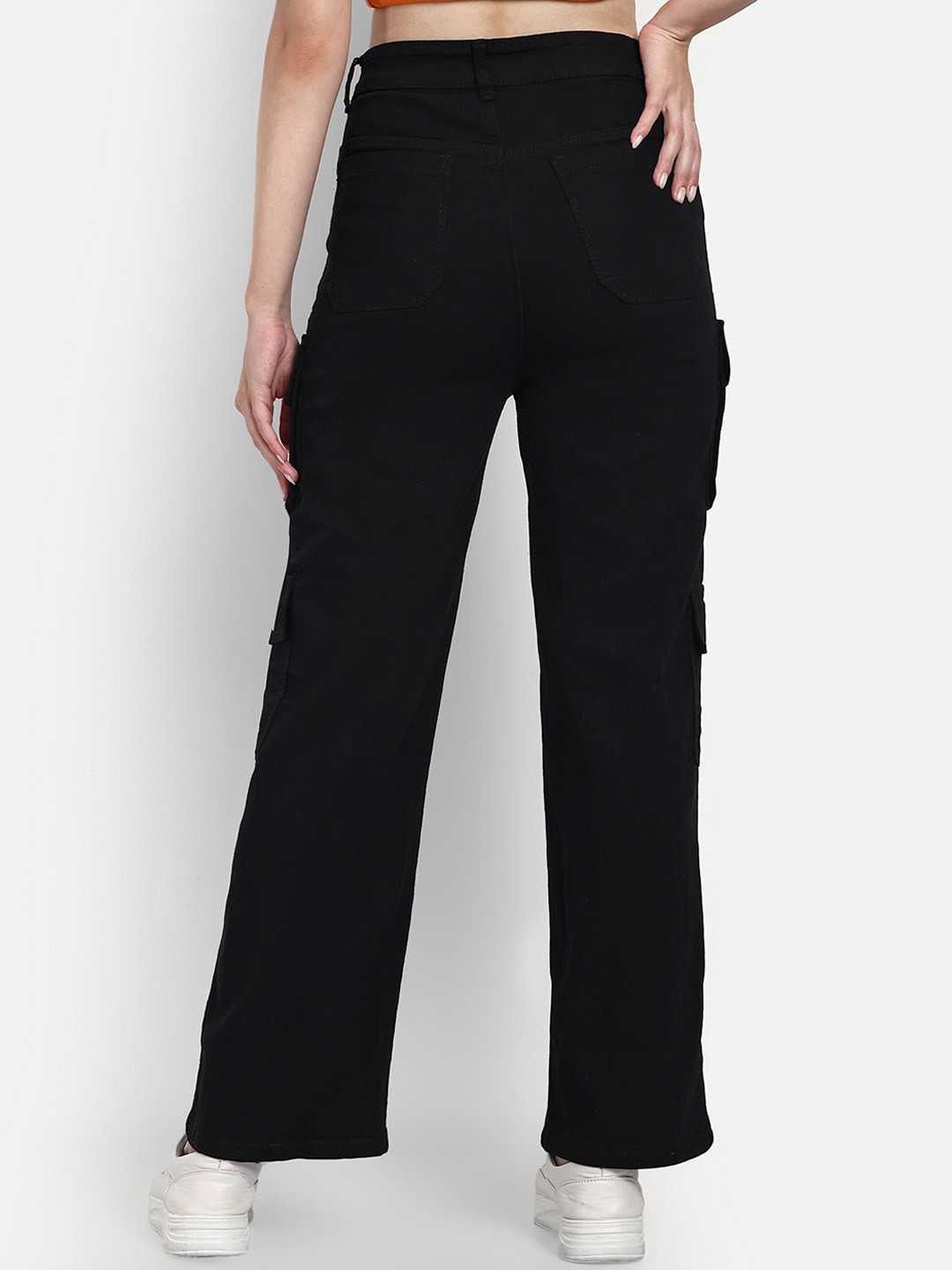 

Next One Women Smart Wide Leg High-Rise Clean Look Stretchable Jeans, Black