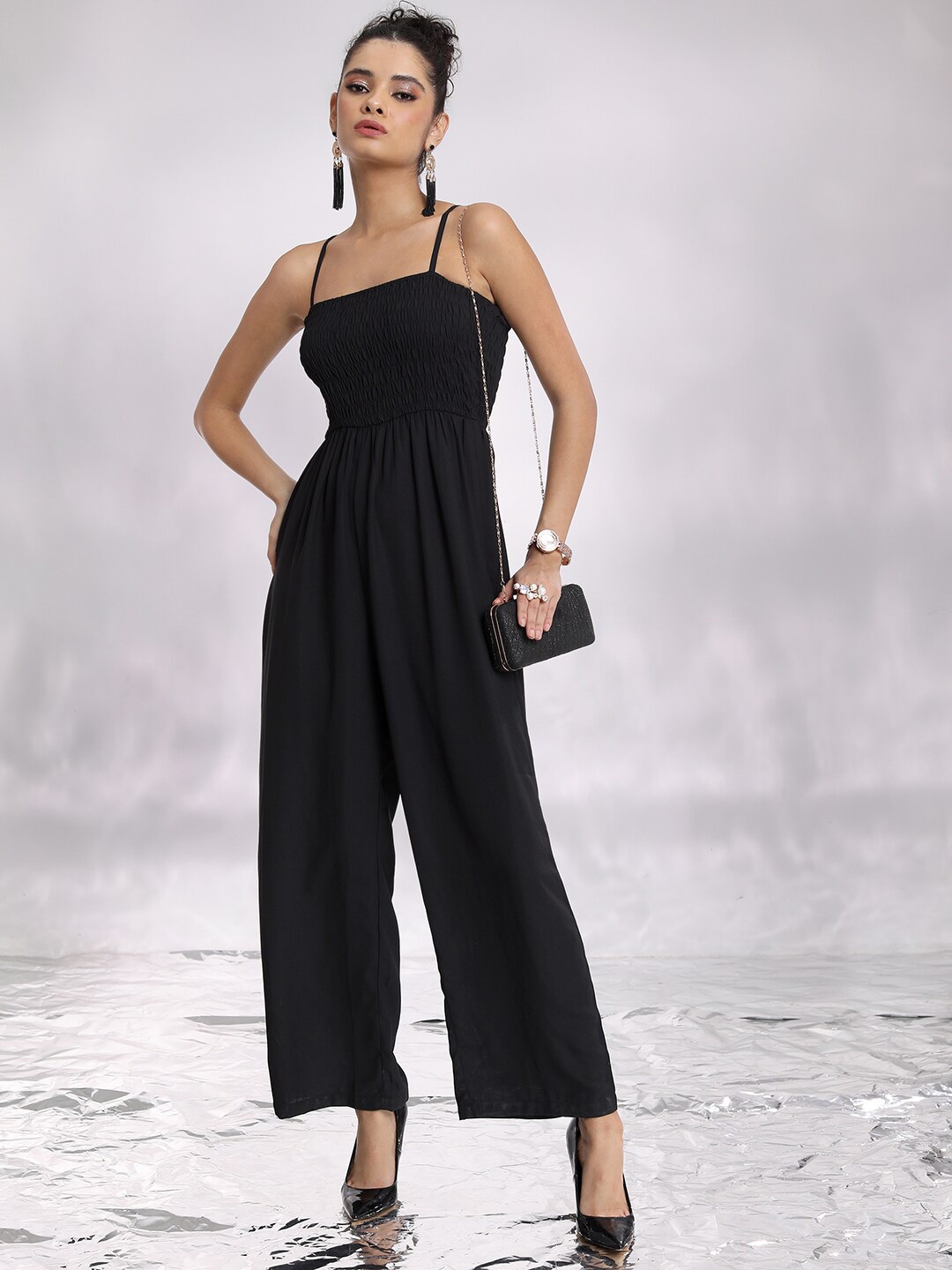 

KETCH Smocked Basic Jumpsuit, Black