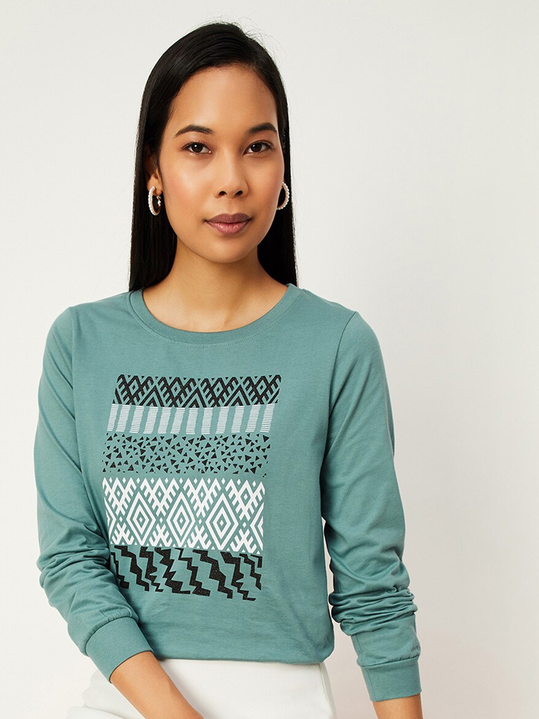 

max Printed Pure Cotton T-shirt, Green