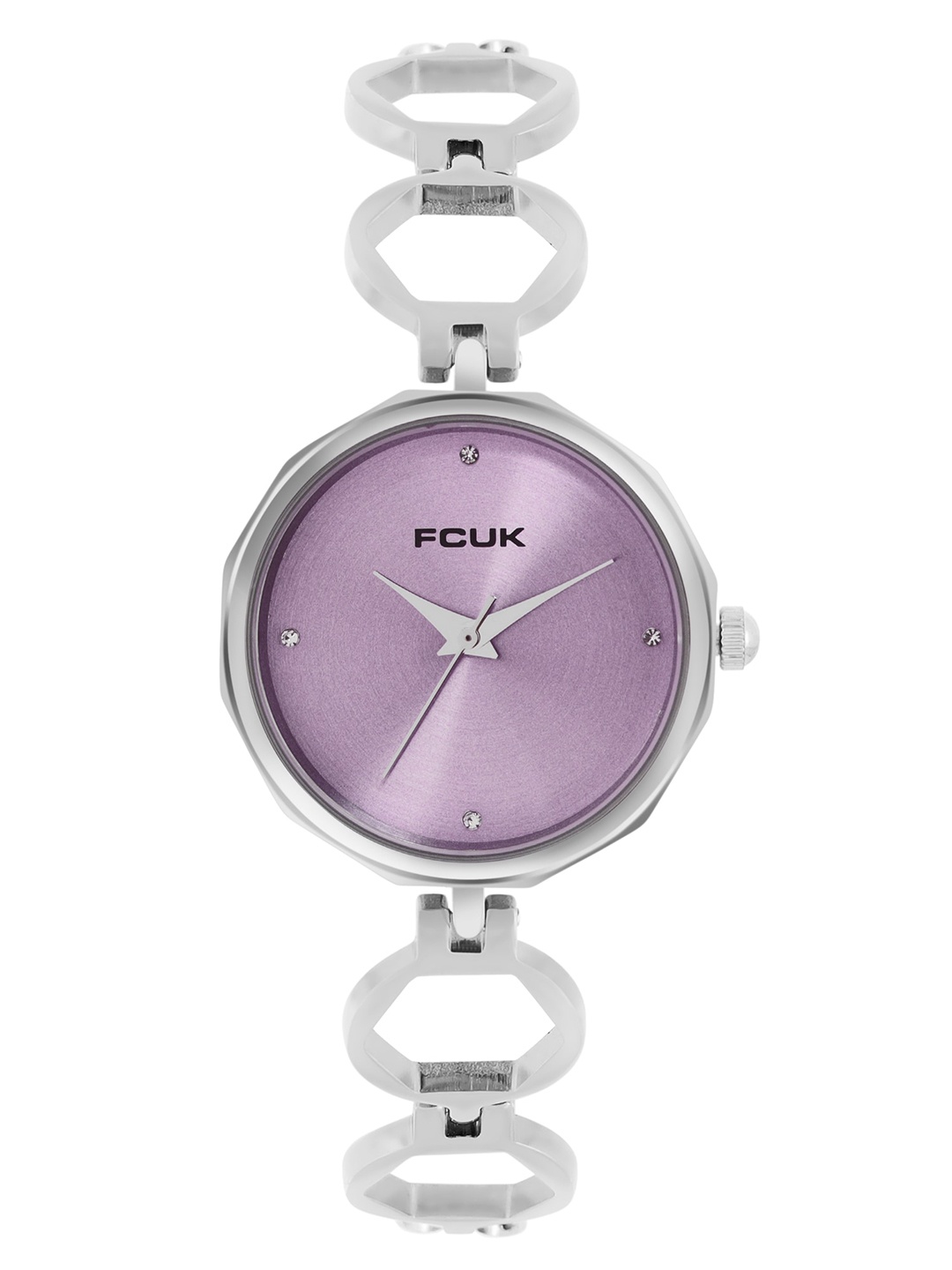 

FCUK Women Embellished Dial & Stainless Steel Bracelet Style Analogue Watch FK00027L, Purple