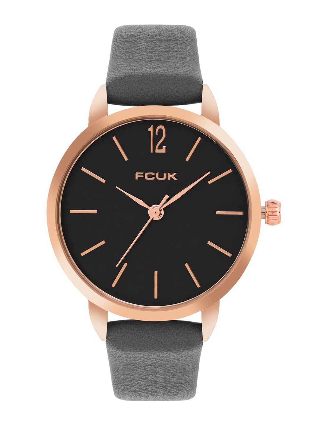 

FCUK Women Leather Straps Analogue Watch FK00021B, Black