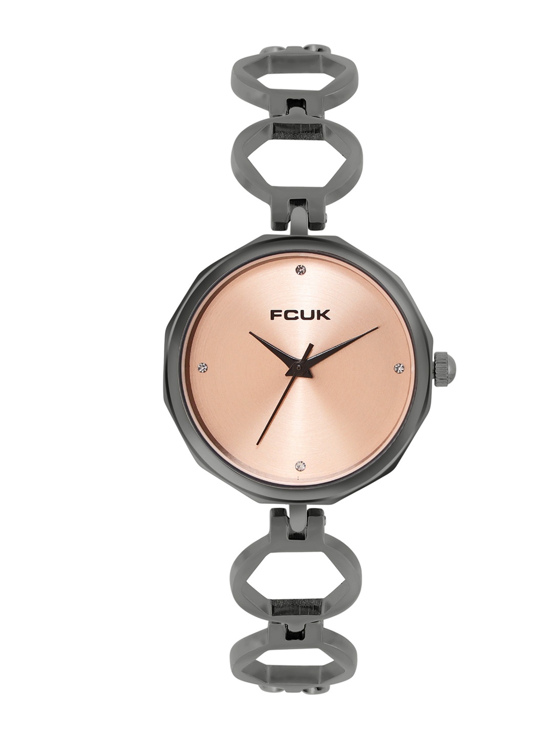 

FCUK Women Embellished Dial & Stainless Steel Straps Analogue Watch FK00027C, Pink