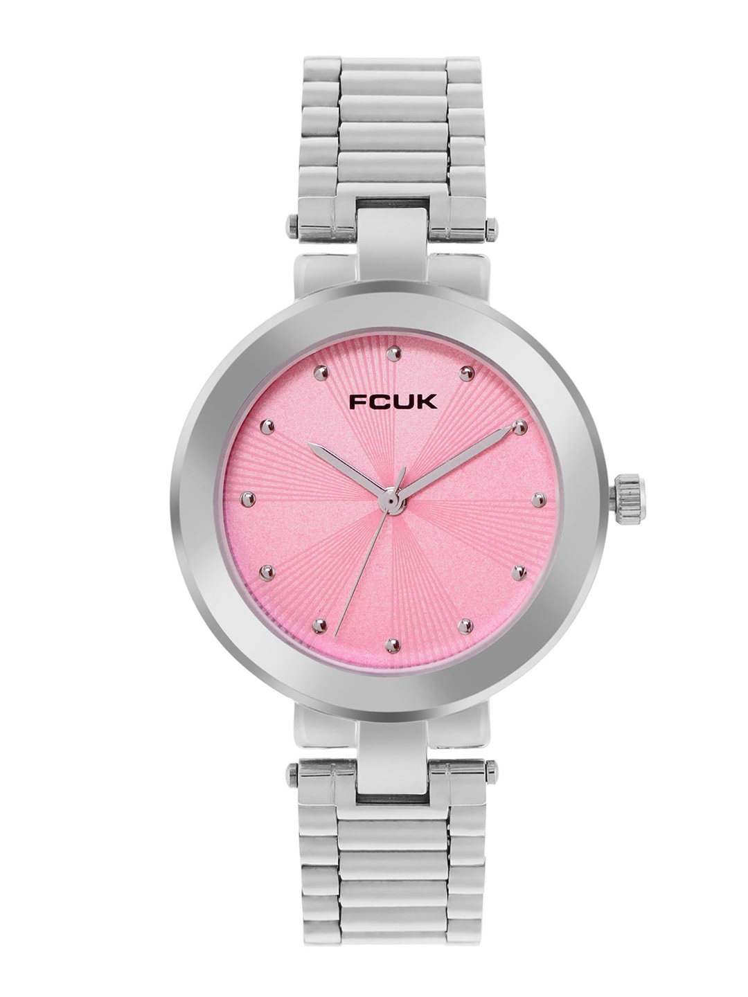 

FCUK Women Embellished Dial & Stainless Steel Straps Analogue Watch FK00028E, Pink