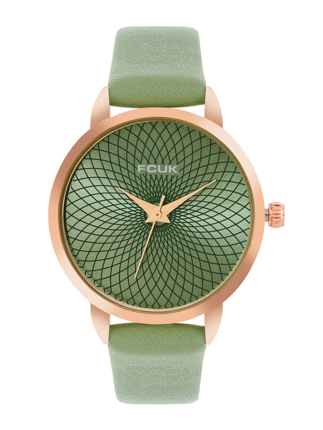 

FCUK Women Printed Dial & Leather Straps Analogue Watch FK00023E, Sea green