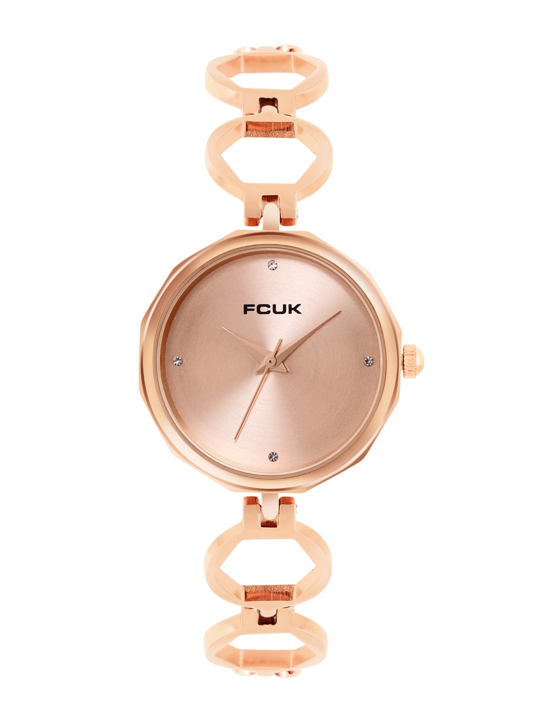 

FCUK Women Embellished Dial & Stainless Steel Bracelet Style Analogue Watch FK00027E, Rose gold