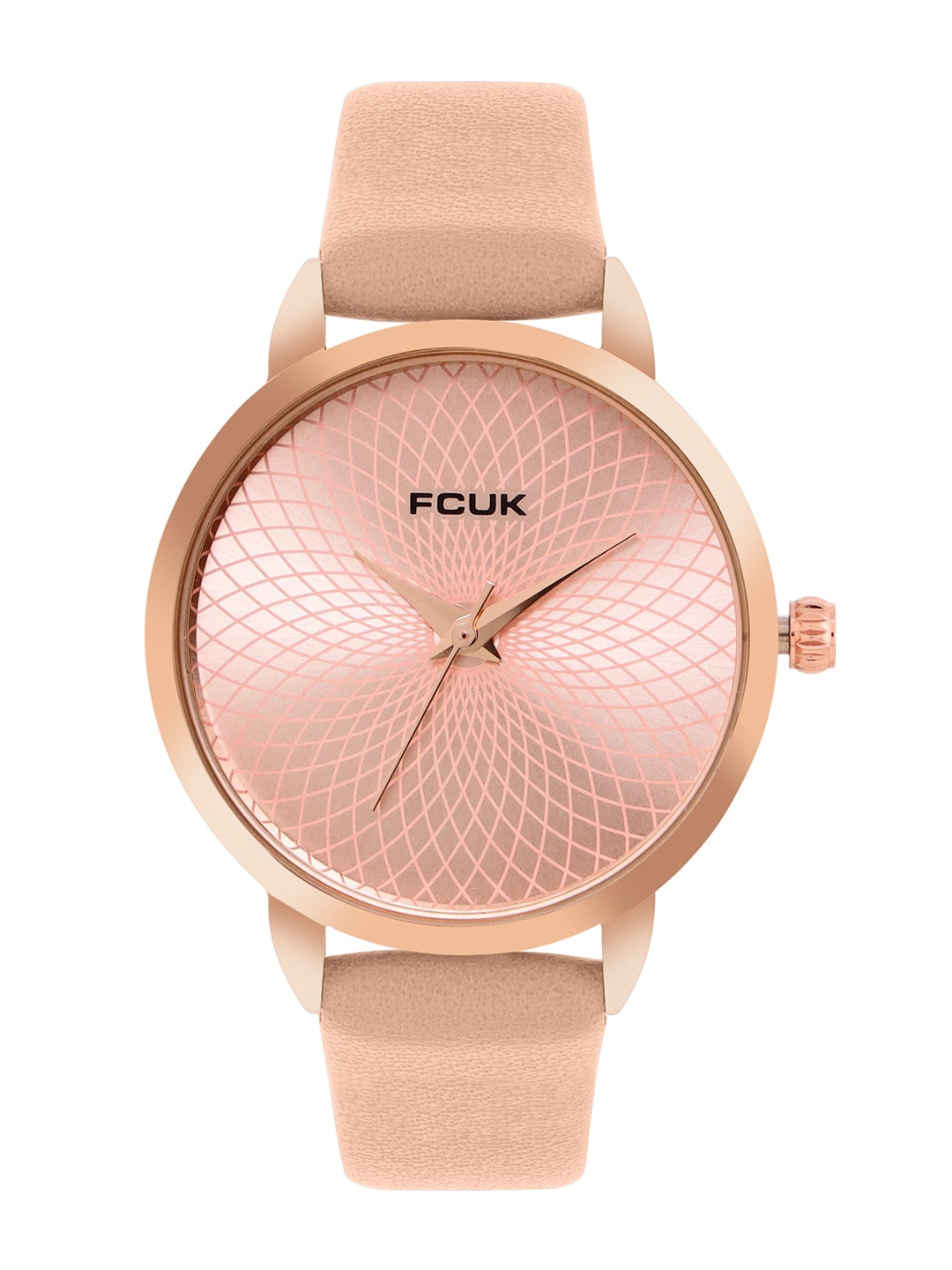 

FCUK Women Printed Dial & Leather Straps Analogue Watch FK00023D, Beige