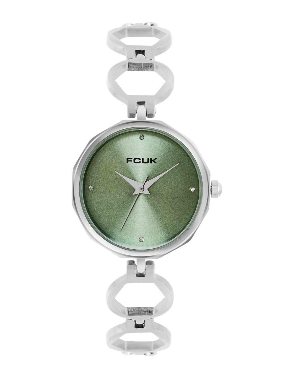 

FCUK Women Embellished Dial & Stainless Steel Straps Analogue Watch FK00027H, Green
