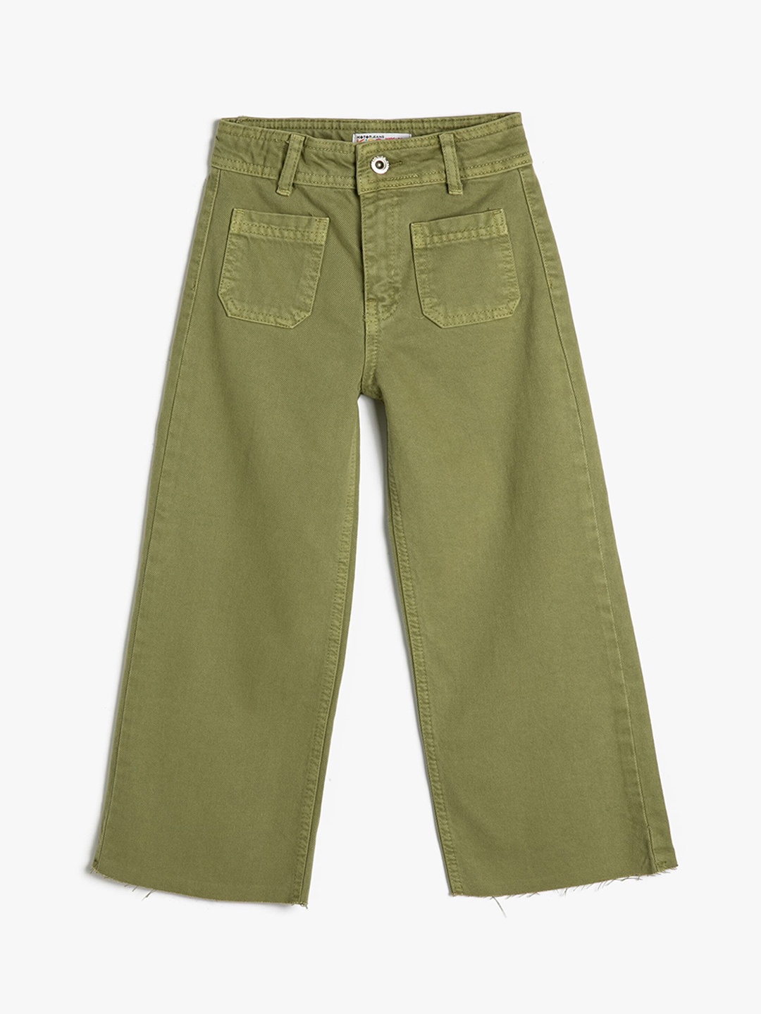 

Koton Girls Wide Leg Fit Clean Look Cotton Jeans, Khaki