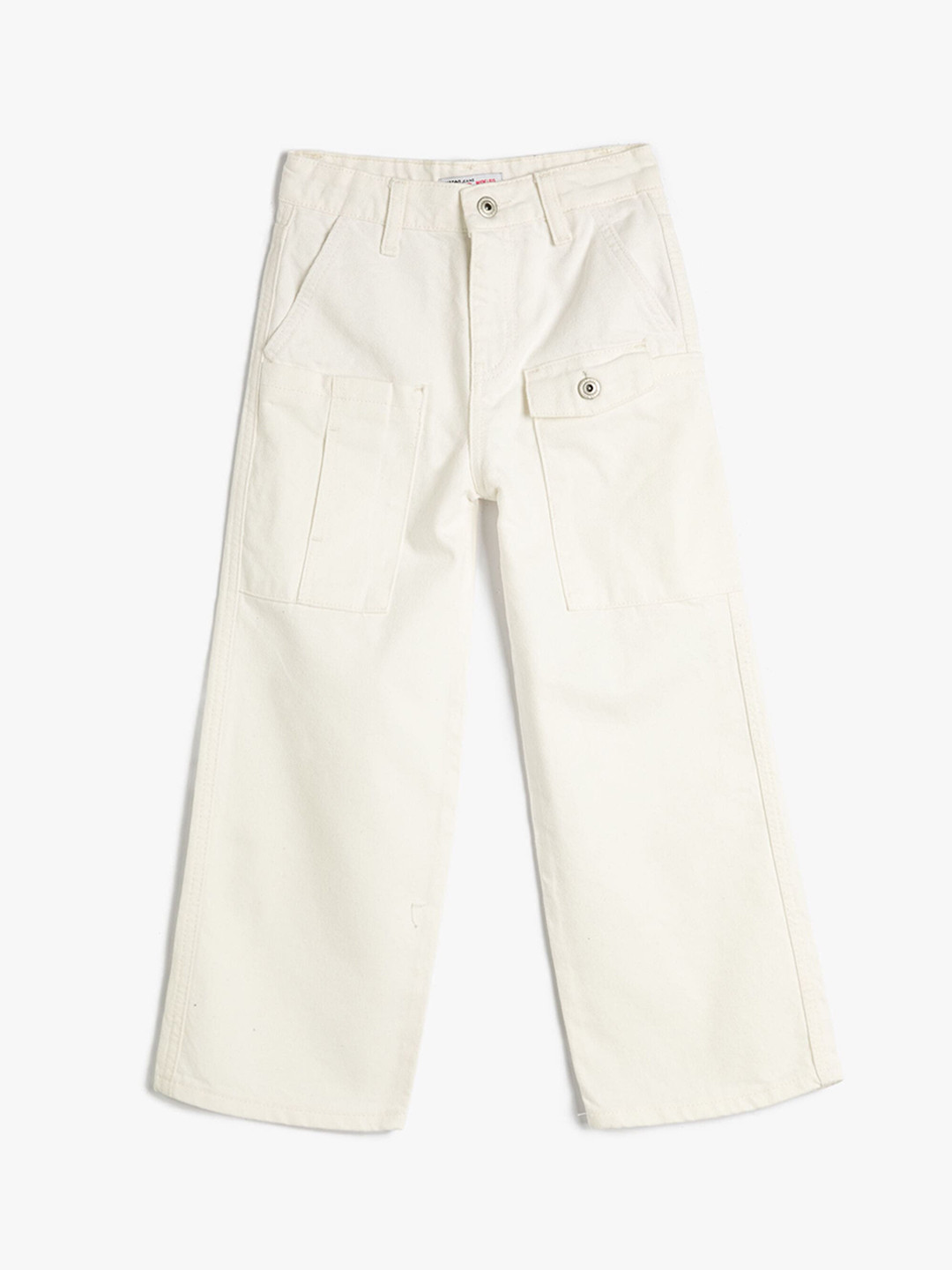 

Koton Girls Wide Leg Clean Look Cotton Jeans, Beige