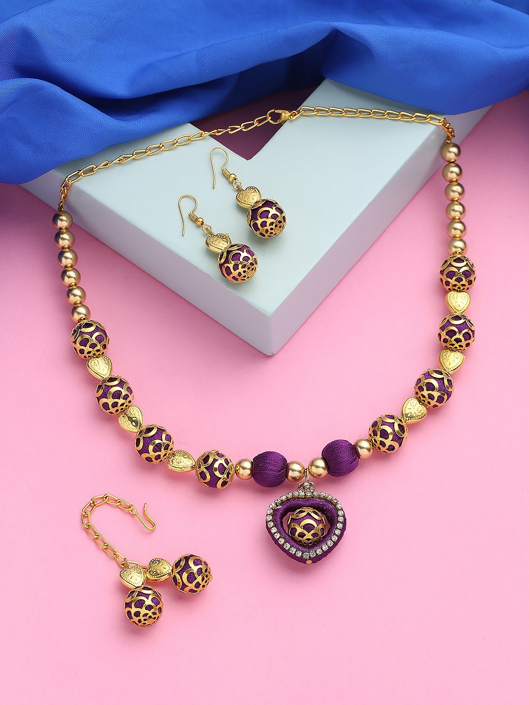 

AKSHARA Gold-Plated Beaded Jewellery Set