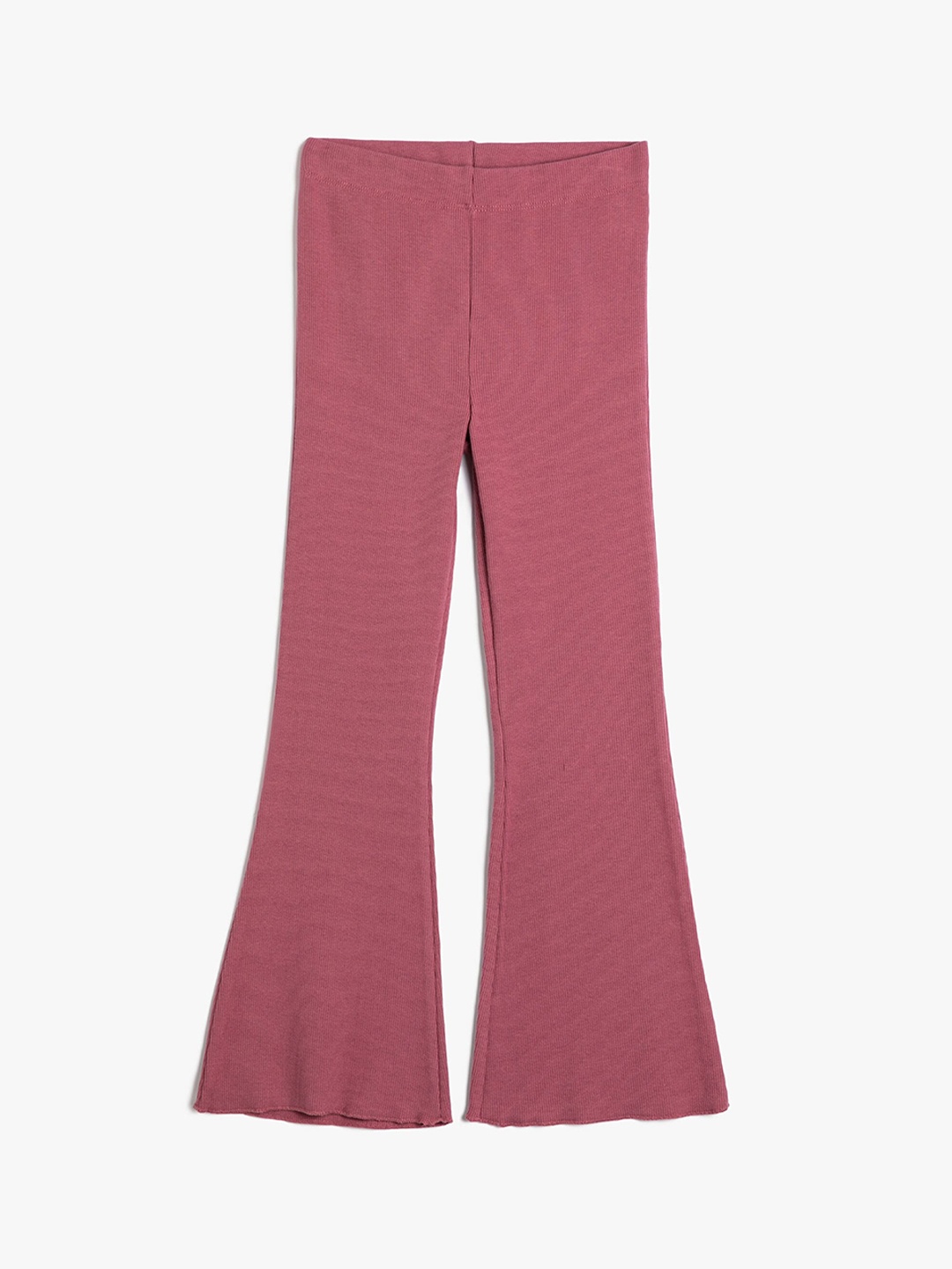 

Koton Girls High-Rise Bootcut Trousers, Pink