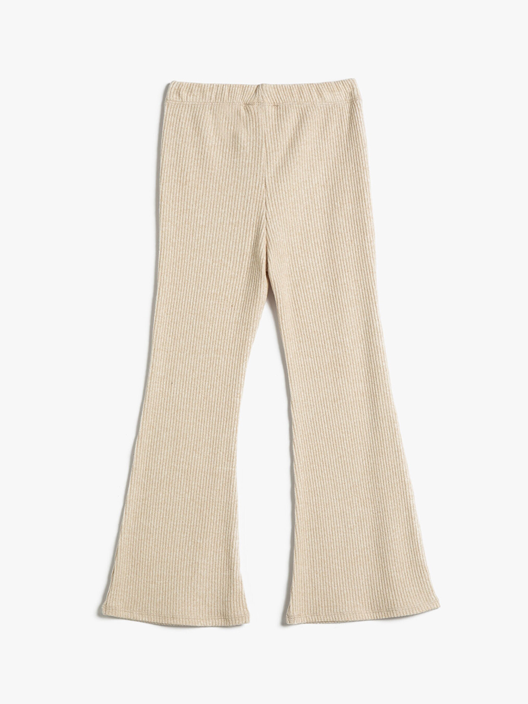 

Koton Girls High-Rise Bootcut Trousers, Beige