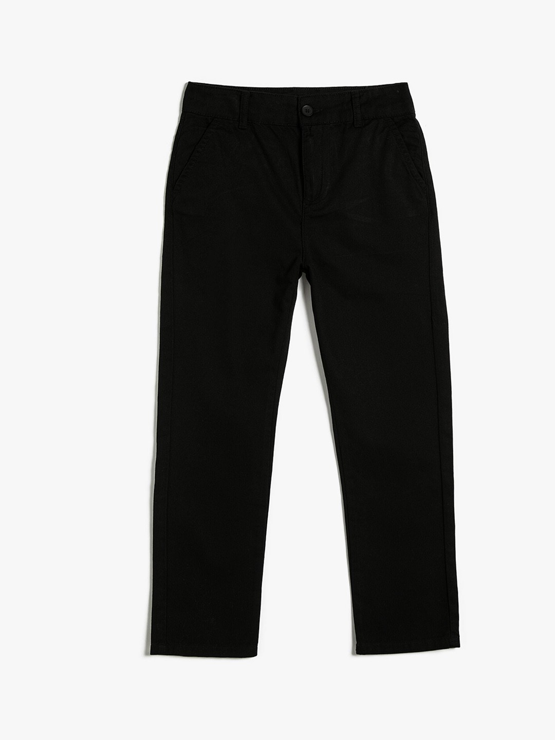 

Koton Boys High-Rise Cotton Chinos Trousers, Black
