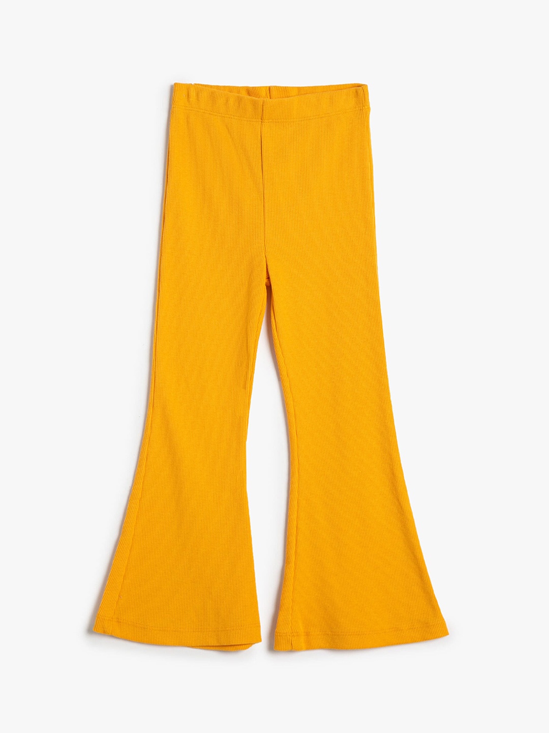 

Koton Girls High-Rise Bootcut Trousers, Yellow