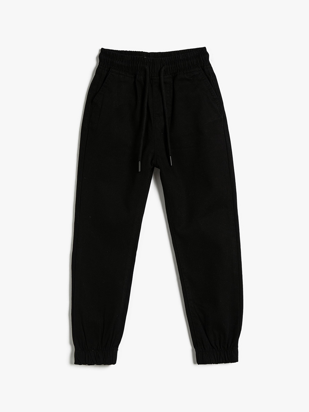 

Koton Boys High-Rise Pure Cotton Joggers, Black