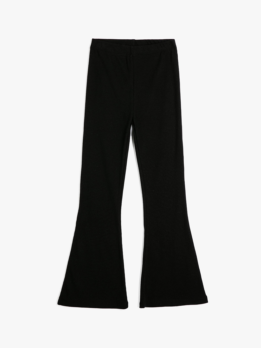 

Koton Girls High-Rise Bootcut Trousers, Black