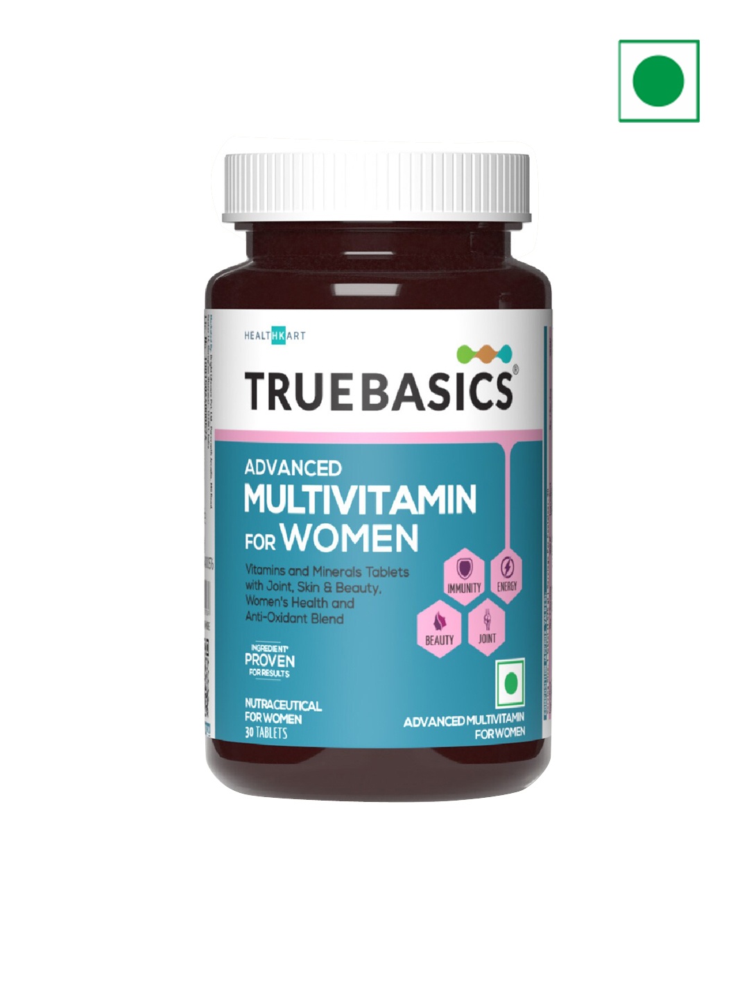 

TrueBasics Advanced Multivitamin Tablets For Energy Immunity & Joints - 30 Tablets, White