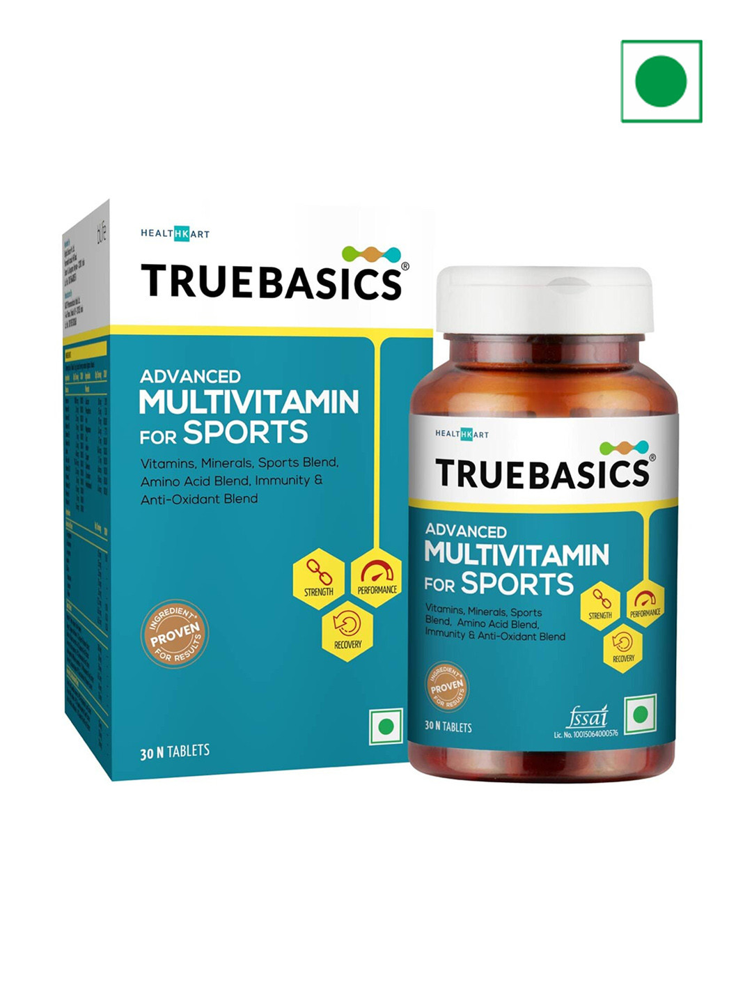 

TrueBasics Advanced Multivitamin For Sports & Fitness - 30 Tablets, White