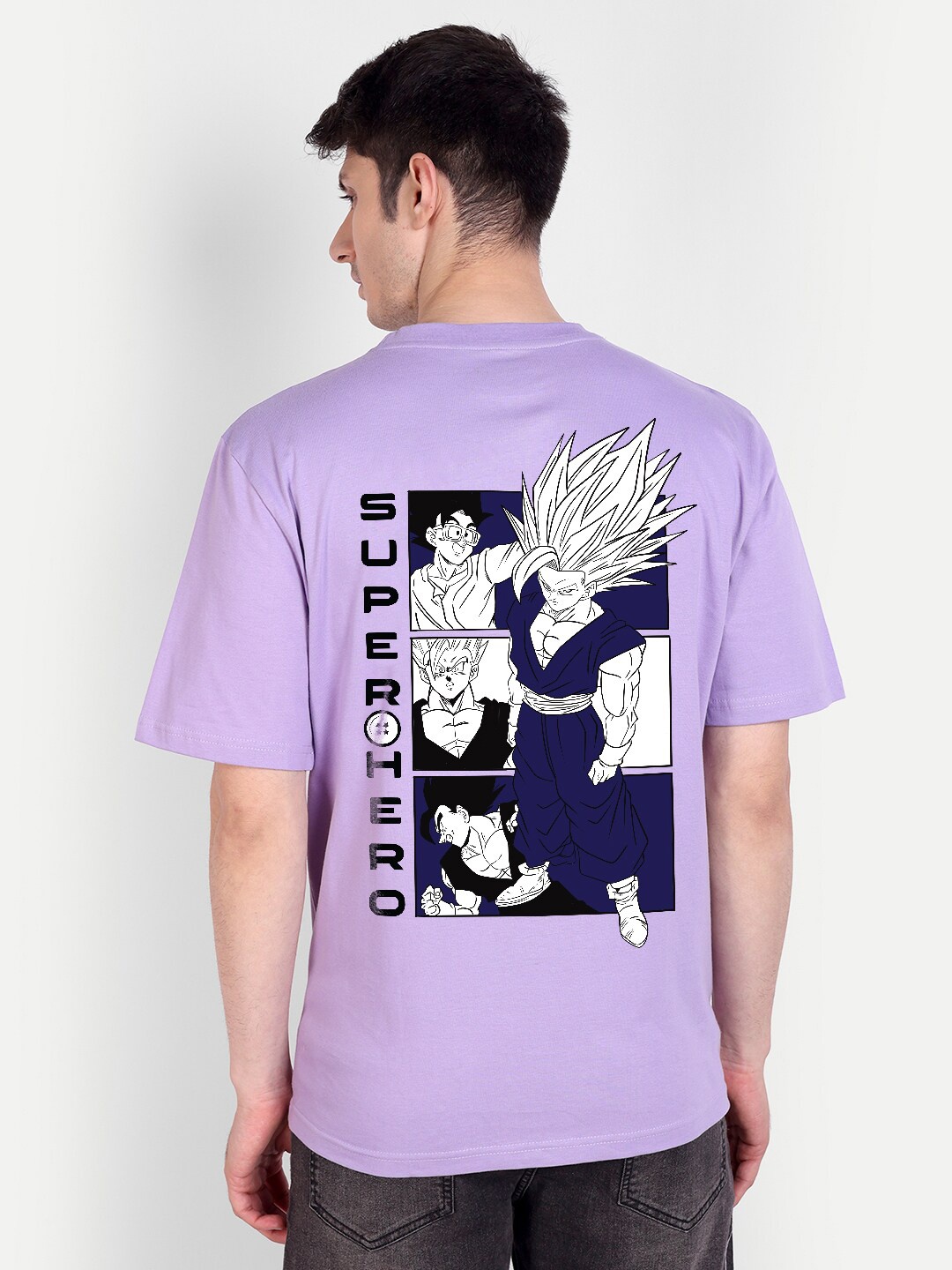 

Fans Army Anime Printed Gohan Pure Cotton Oversized T-shirt, Lavender